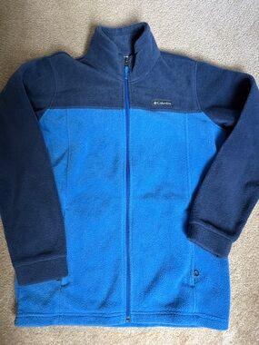 Columbia Bright Blue and Navy Full-Zip Fleece